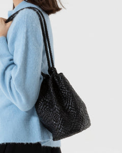 Dante Bucket Bag, Black Weave Handbags dear-frances 